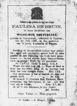 Bidprentje Paula de Bruijn