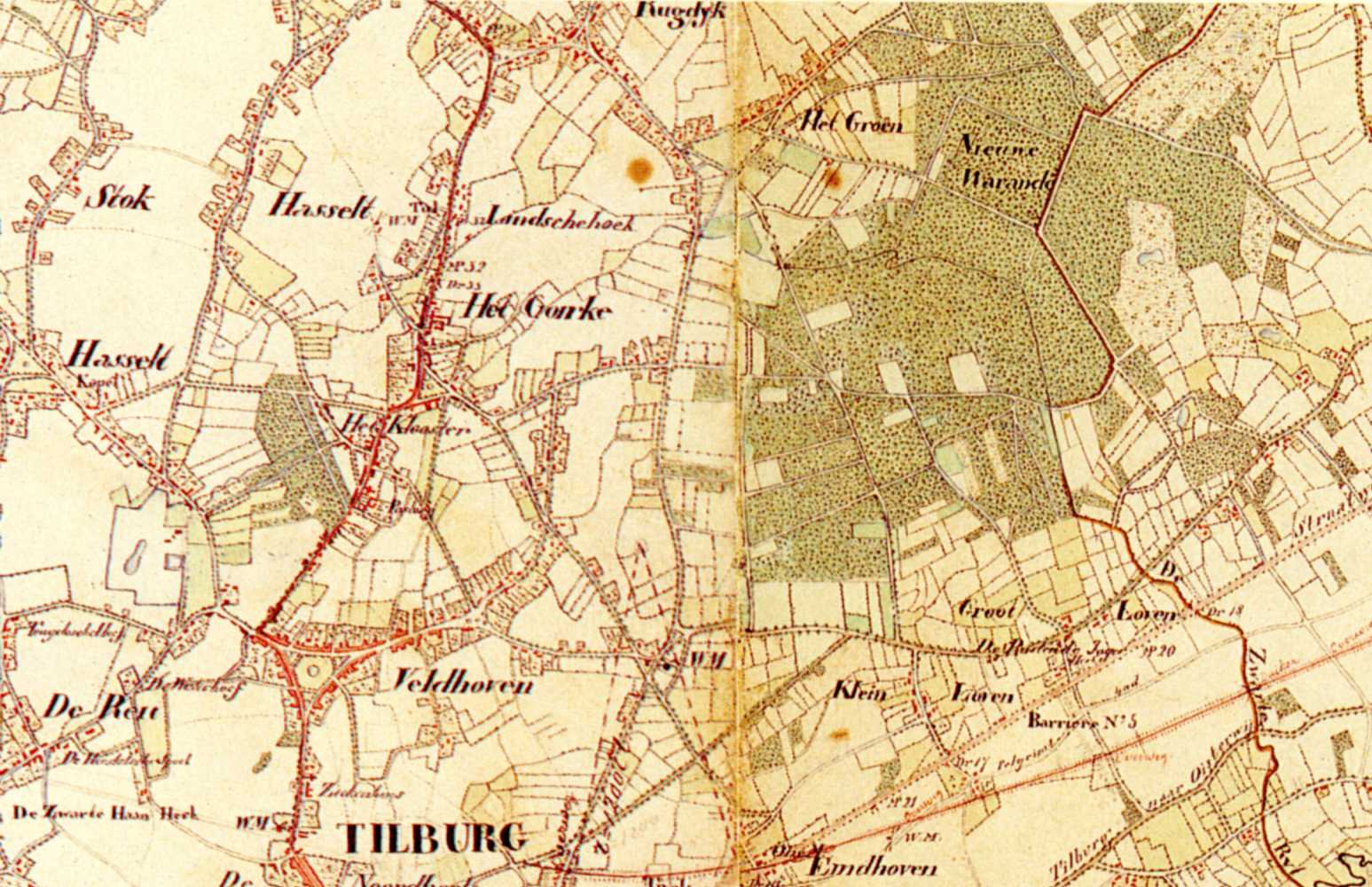 Noordoost-Tilburg in 1837-1839