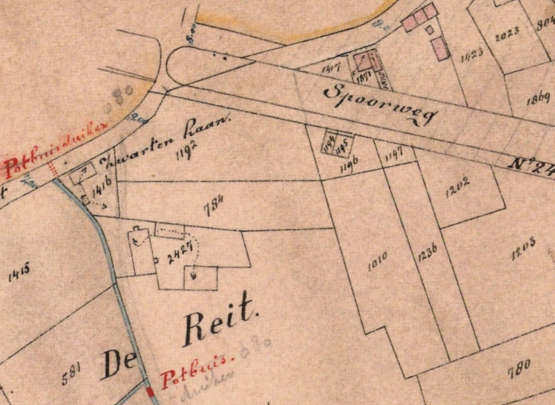Fragment van een plattegrond van omstreeks 1890